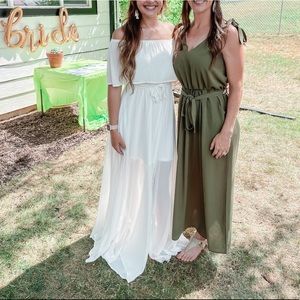 White off the shoulder long dress